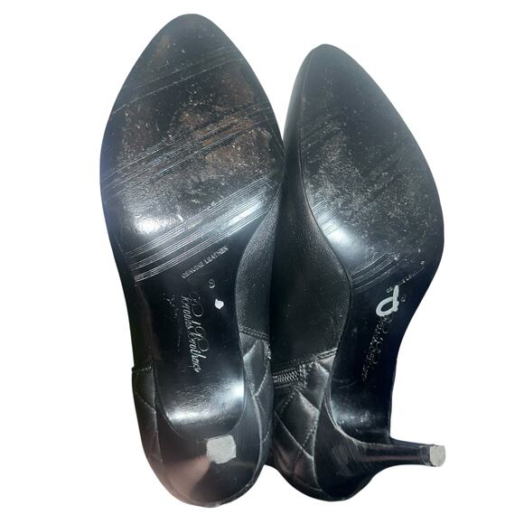 Brooks Brothers Black Leather Quilted Ankle Booties Heels Sz 8 quiet luxury - Picture 5 of 9